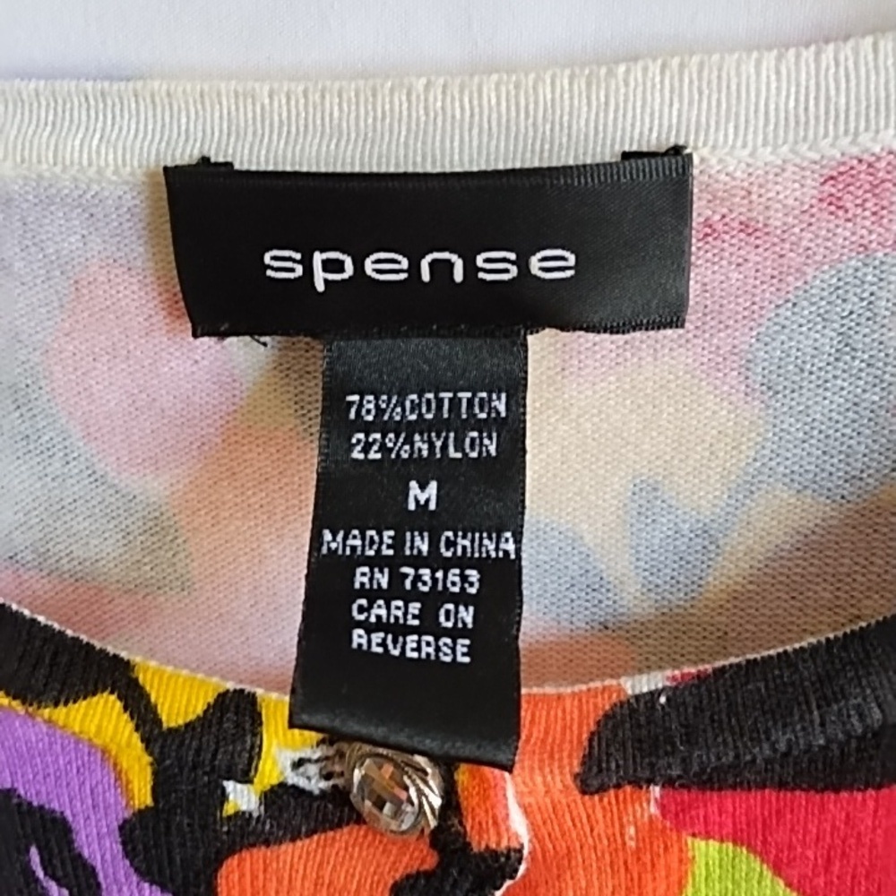 Spense multicolored floral button front sweater size M - Picture 3 of 5